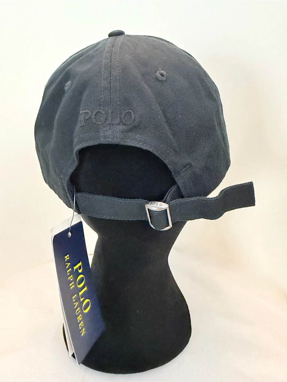 Polo Ralph Lauren Big Pony Tonal Black Baseball Cap Hat Unisex - NWT